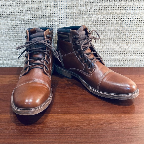 ?2xHP?Brown Faux Leather Sheldon Ortholite Ankle Boots by Sonoma 9.5 main image 6